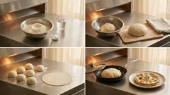 Chapati «Pane palloncino»: Fladenbrot ohne Hefe aus der Pfanne, das schön aufgeht