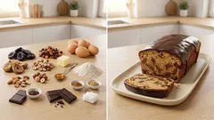 Saftiger Schoko‑Früchtekuchen aus der Kastenform – mit Nüssen und Zartbitterglasur