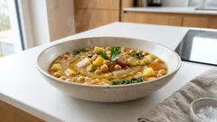 Sämiger Garbanzos-Eintopf mit Mangold und Reis – einfach im Topf, ideal zum Vorkochen