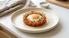 Karottennest mit Ei aus dem Ofen – schnell gemacht und herrlich saftig