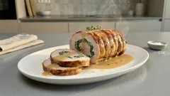 Spinat-Ricotta-Putenrollbraten aus dem Ofen – saftig, zart und einfach gemacht