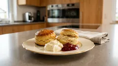 Scones wie beim Cream Tea: in 15 Minuten gebacken, mit Konfitüre und Clotted Cream