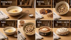 Saftiger Früchtekuchen mit knuspriger Baiserhülle – nussig, aromatisch, gut vorzubereiten