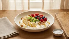 Schnelle Quark-Bowl mit Banane, Kiwi & Beeren – cremig, frisch und sättigend