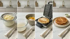 Kartoffelwaffeln mit Apfelmus: knusprig aus dem Waffeleisen, schnell gemacht