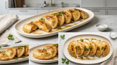 Ofen-Piroggen mit Süßkartoffel-Quark-Füllung – ohne Hefe, schön saftig