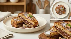 Schoko-French Toast mit selbst gemachtem Haselnuss-Aufstrich – außen knusprig, innen saftig